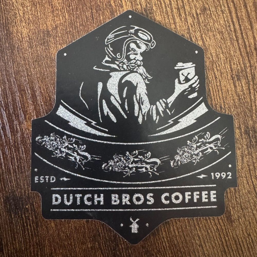 Dutch Bros Coffee Glitter Silver Santa December 2020‎